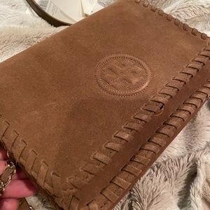 NWT Tory Burch brown suede handbag